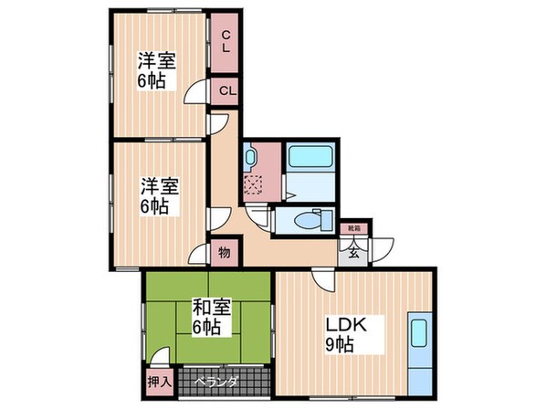 サンフレフジＢの物件間取画像